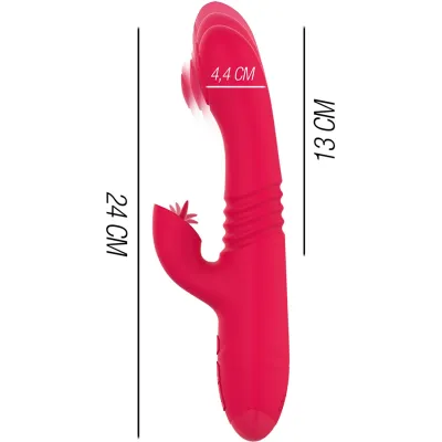 Vibrador vaginal, vibrador con lengua, vibrador con movimiento
