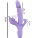 VVibrador triple estimulación, vibrador con succionador, vibrador con pulsador, , Vibrador resistente al agua, Vibrador recargable